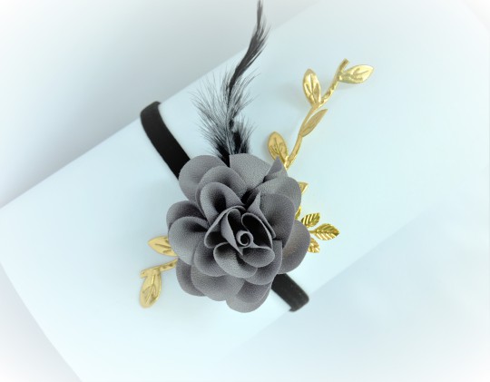 هدبند گل طوسی